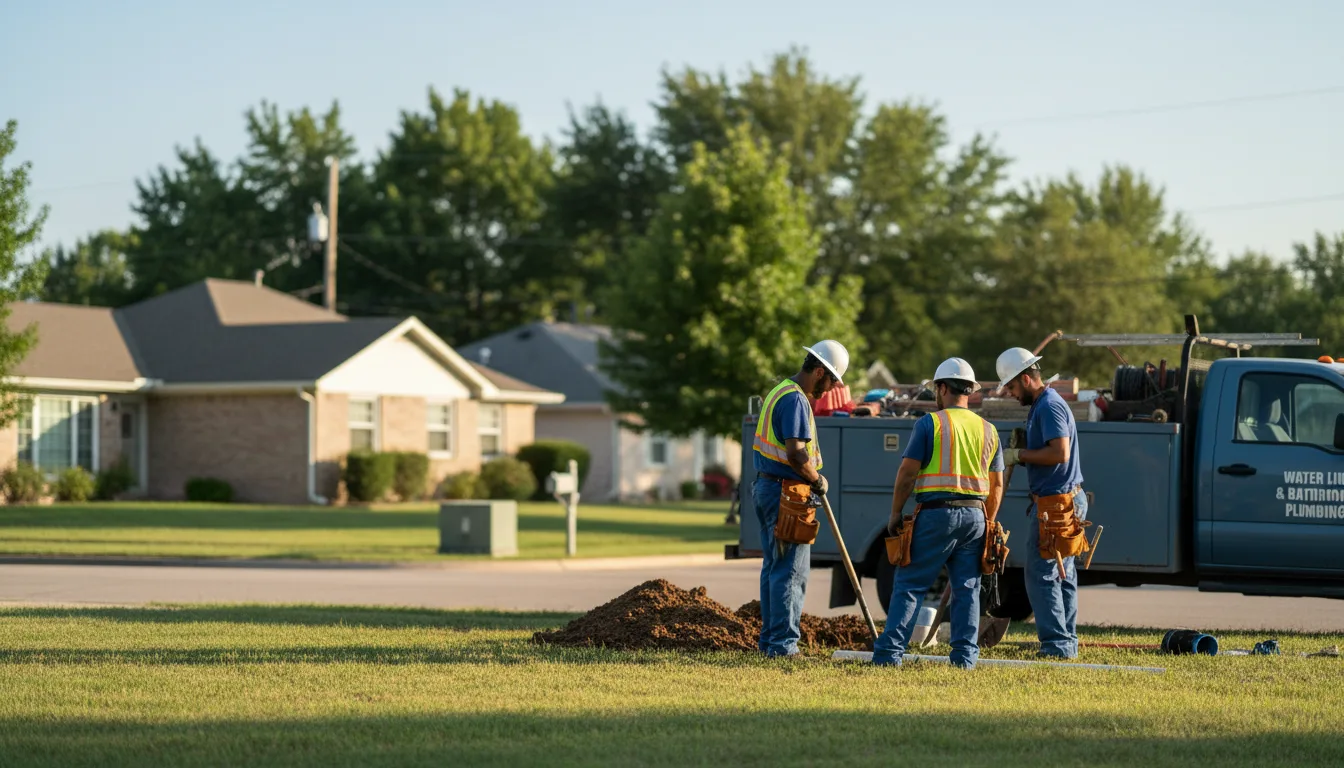 Residential water line and bathroom plumbing service in Casey, IA